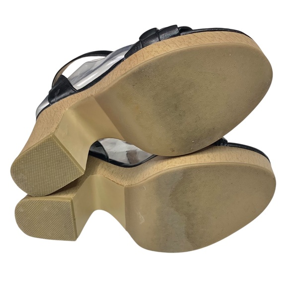 REPORT Ruby Black Woven Top Platform Sandals w/ Wrap Around Ankle Straps - Picture 13 of 13